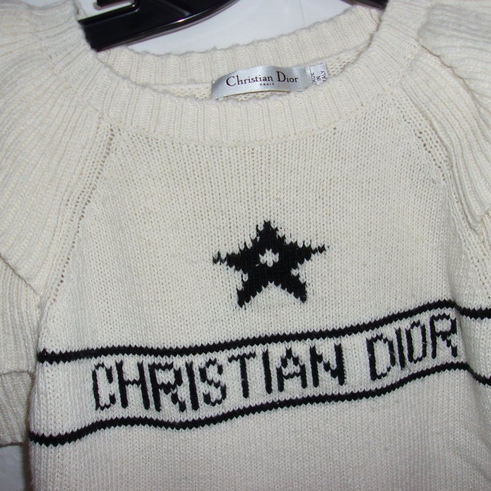 Christian DIOR Ruffled Crop Sweater Top 42/6